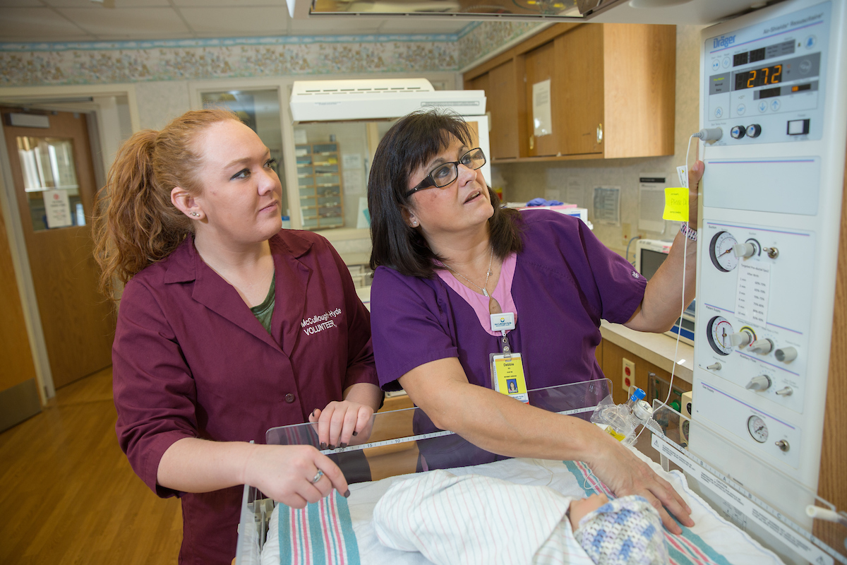 Student working at hospital in Oxford.